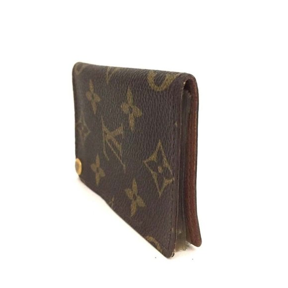 471181N Louis Vuitton Wallet Card Case Porte Billets Pression Brown Monogram - Picture 4 of 9